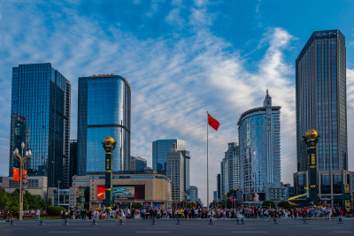 广场上的国庆假日